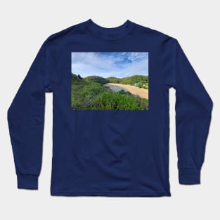 Hidden paradise lake lagoon sand beach Long Sleeve T-Shirt